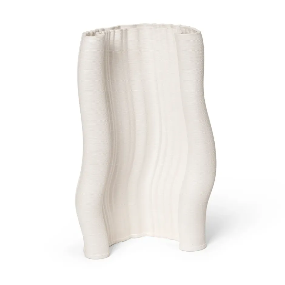 Moire maljakko 19 x 30 cm, Off-white