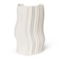 Moire maljakko 19 x 30 cm, Off-white
