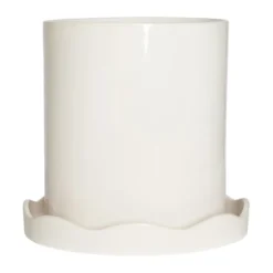 Nami ruukku aluslautasella Ø21,5 cm medium., Valkoinen