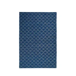 New Geometric -matto, Indigo melange/off white, 180 x 272 cm