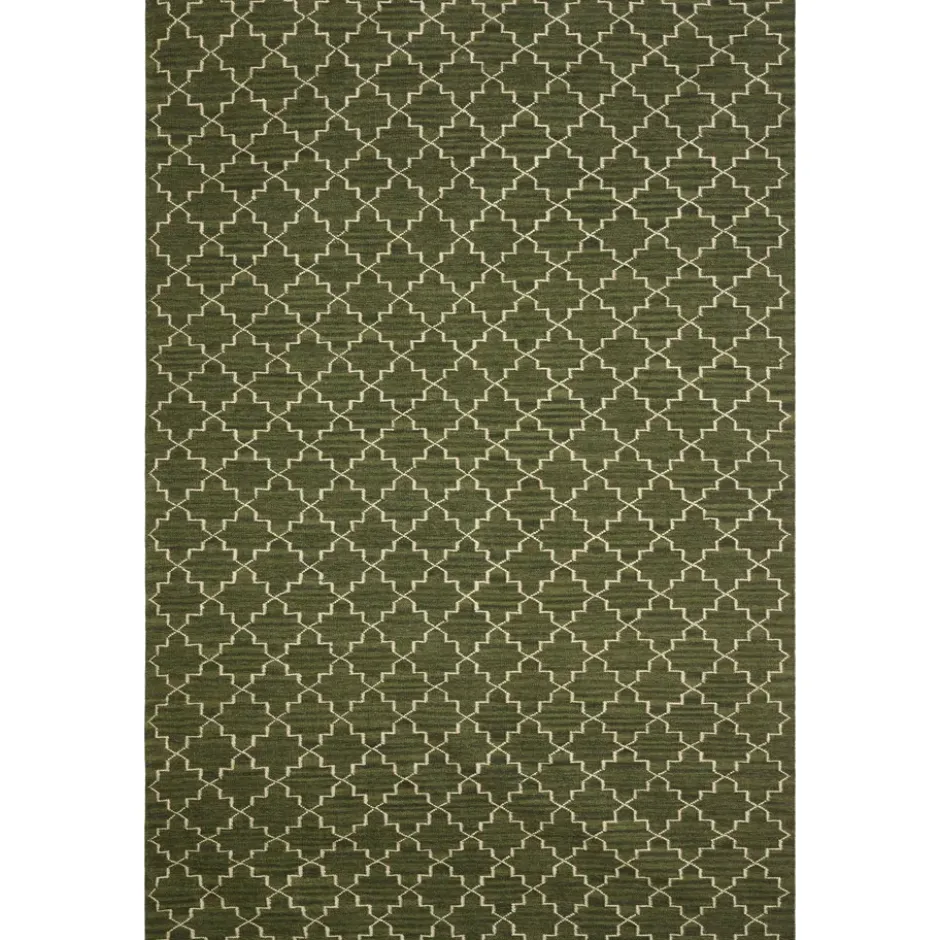 New Geometric matto 234x323 cm, Green melange-off white