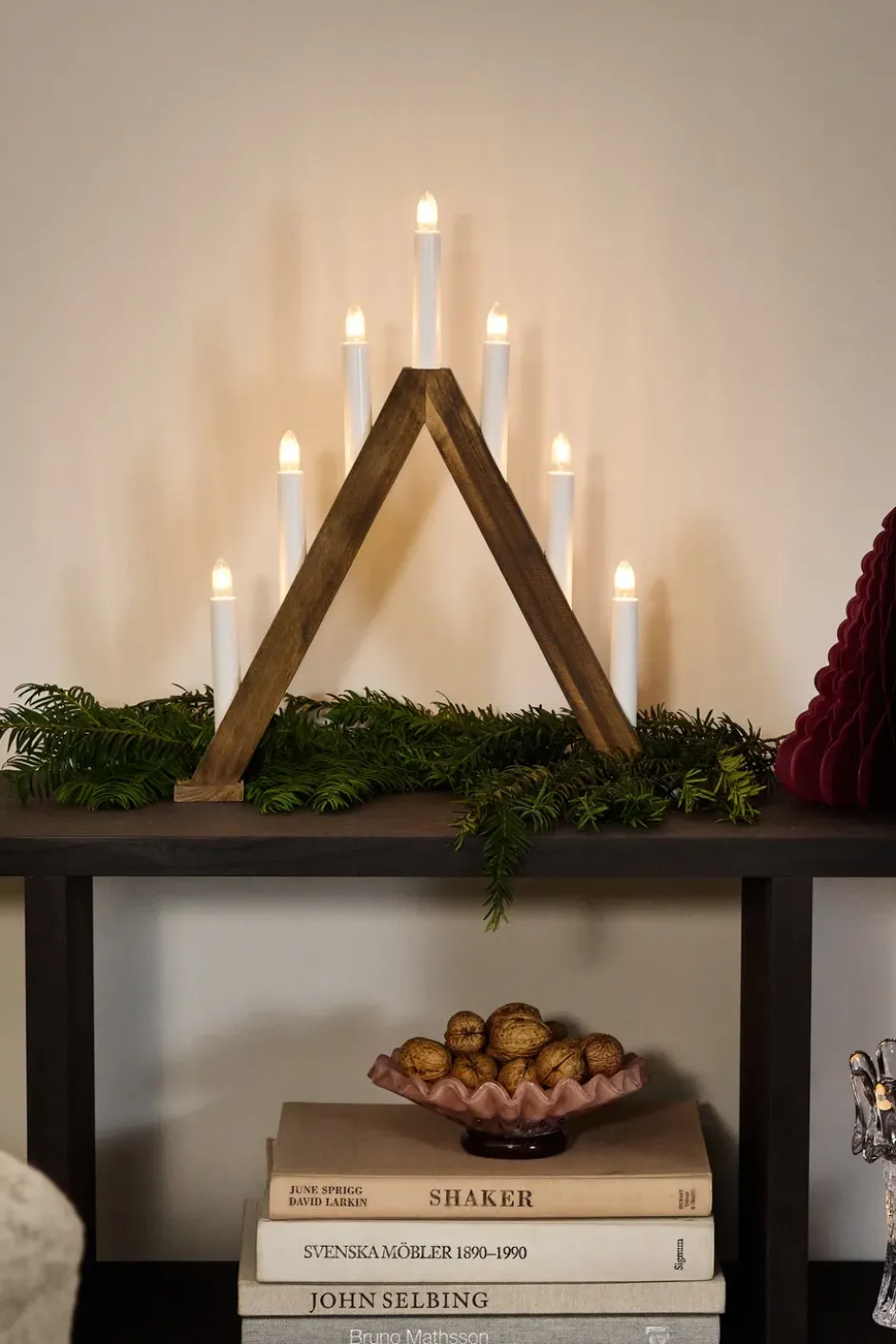 Nord adventtikynttelikkö 40 cm, Tummaksi petsattu