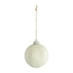 Norille joulupallo Ø11 cm, Kermanvalkoinen, uritettu