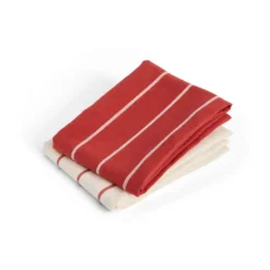 Outdoor Market keittiöpyyhe, Beige-punainen, 2-pack
