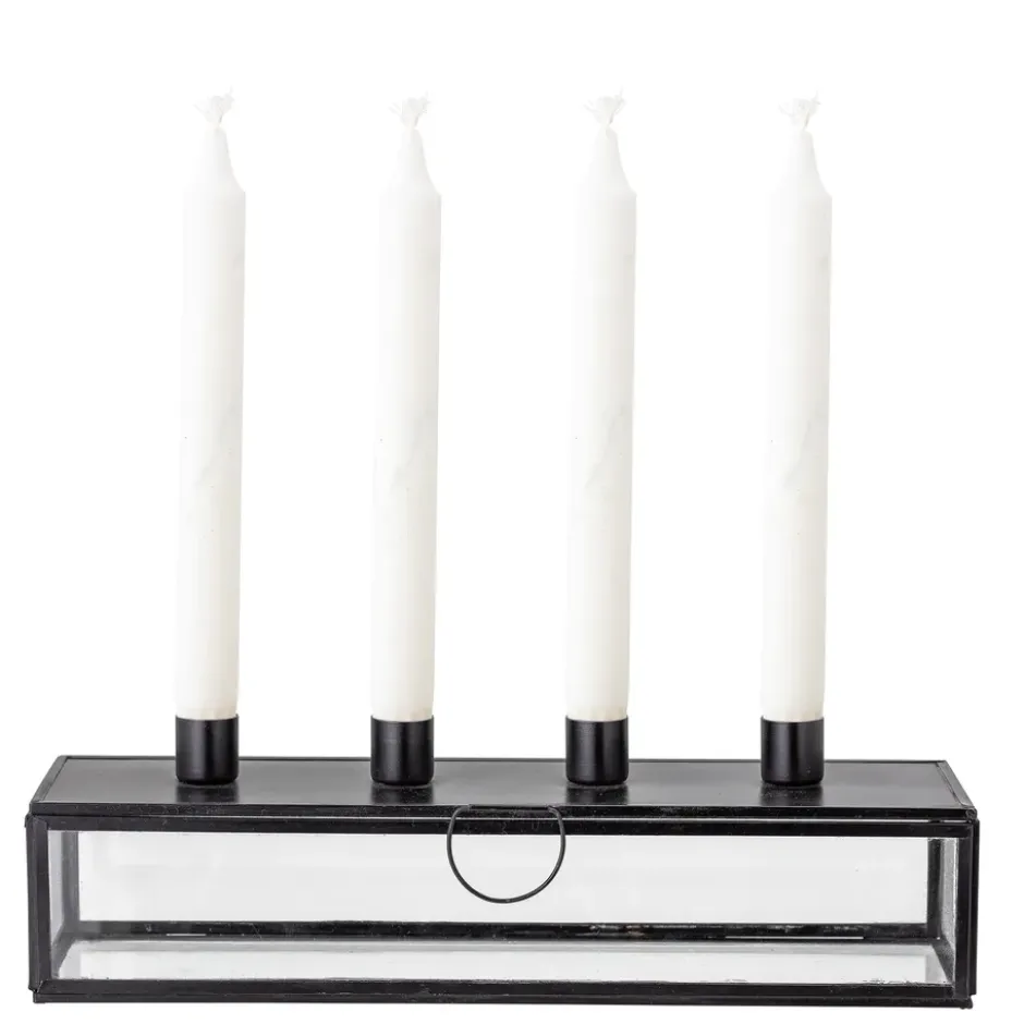 Pelo adventtikynttilänjalka 34 cm, Musta-kirkas