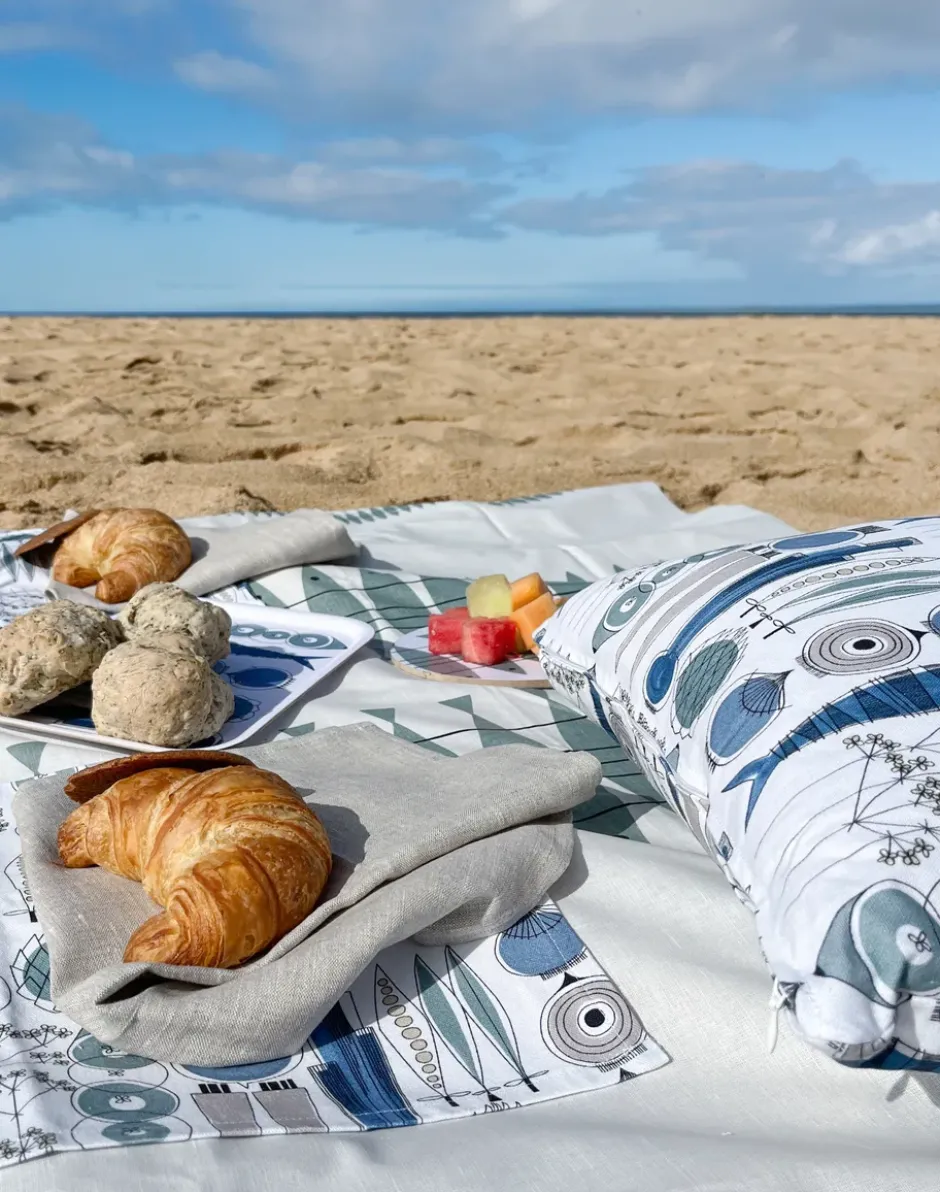 Picknick tyynynpäällinen 47 x 47 cm, Sininen-beige