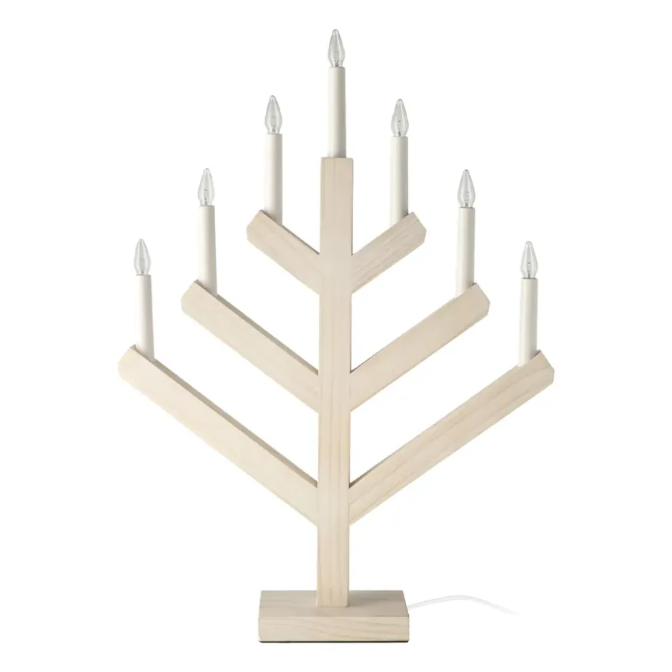Pine adventtikynttilänjalka 62 cm, Valkolaseroitu