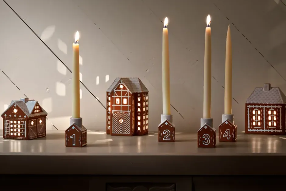 Piparkakku adventtikynttelikkö 4 osaa, Ruskea