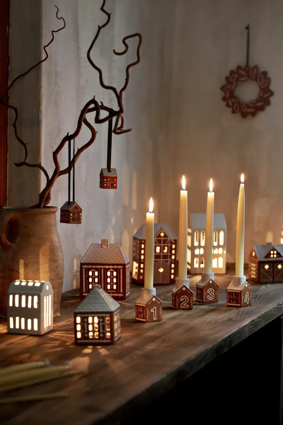 Piparkakku adventtikynttelikkö 4 osaa, Ruskea