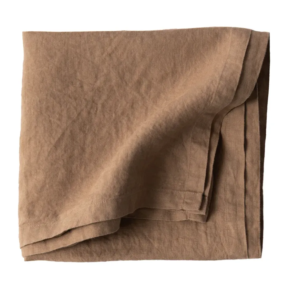 Pöytäliina pellavaa 175x175 cm, Hazelnut