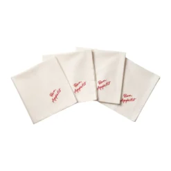 Quote-puuvillalautasliina, Punainen, 4-pack, 45x45 cm