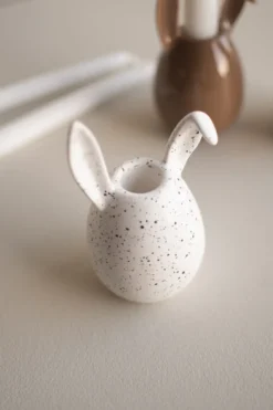 Rabbit kynttilänjalka 13 cm, White dot