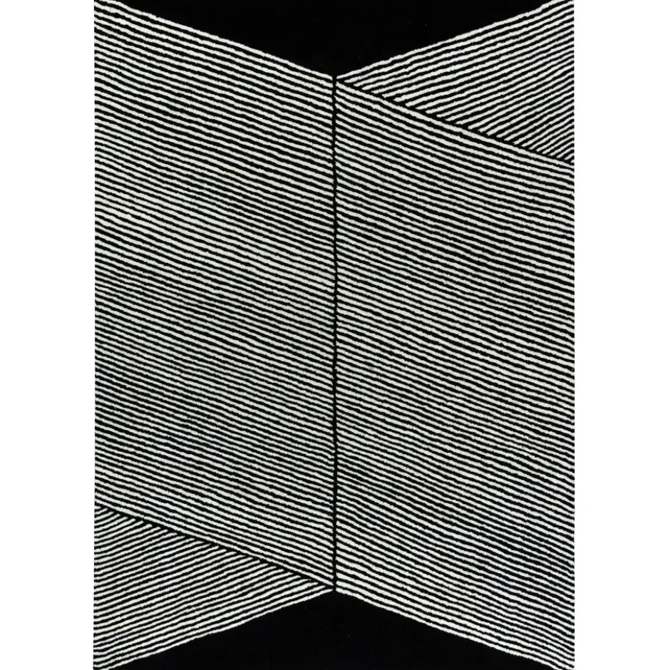 Rectangles-villamatto, musta, 200x300 cm