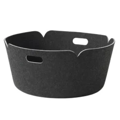 Restore säilytyskori pyöreä, Black melange (musta)