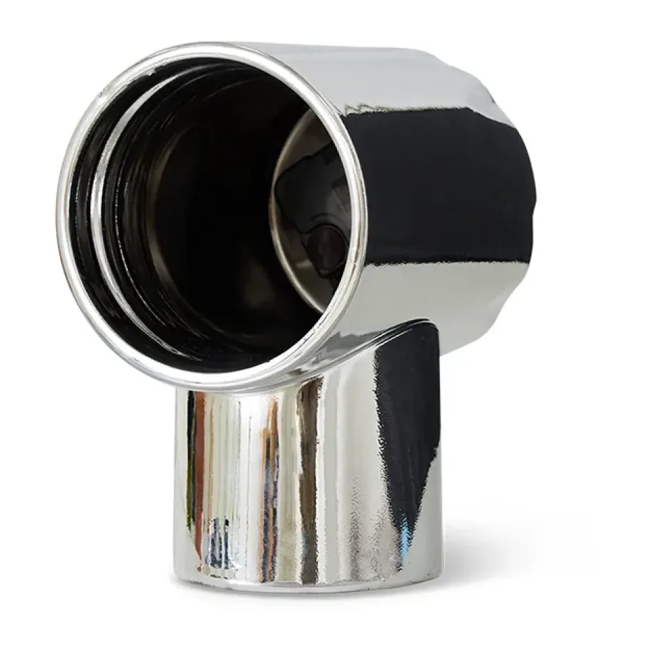 Retro keraaminen kello 17,5 cm, Chrome