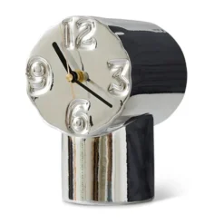 Retro keraaminen kello 17,5 cm, Chrome