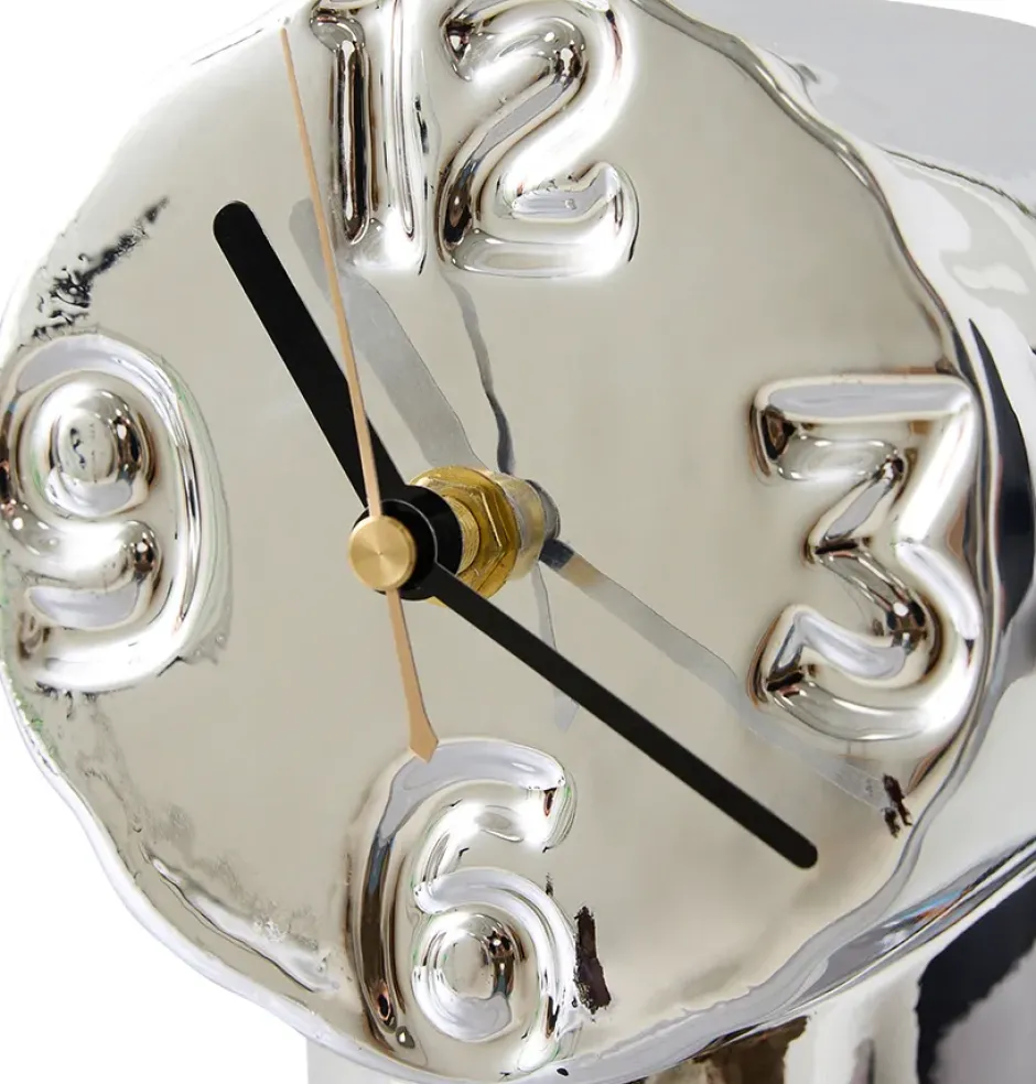 Retro keraaminen kello 17,5 cm, Chrome