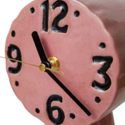 Retro keramiikkakello 16,2 cm, Pinkki