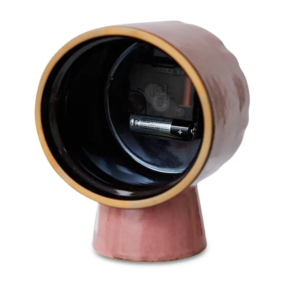 Retro keramiikkakello 16,2 cm, Pinkki