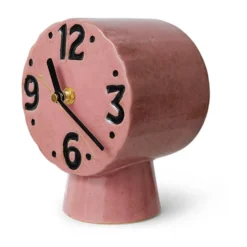 Retro keramiikkakello 16,2 cm, Pinkki
