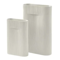 Ridge maljakko 48,5 cm, Off white