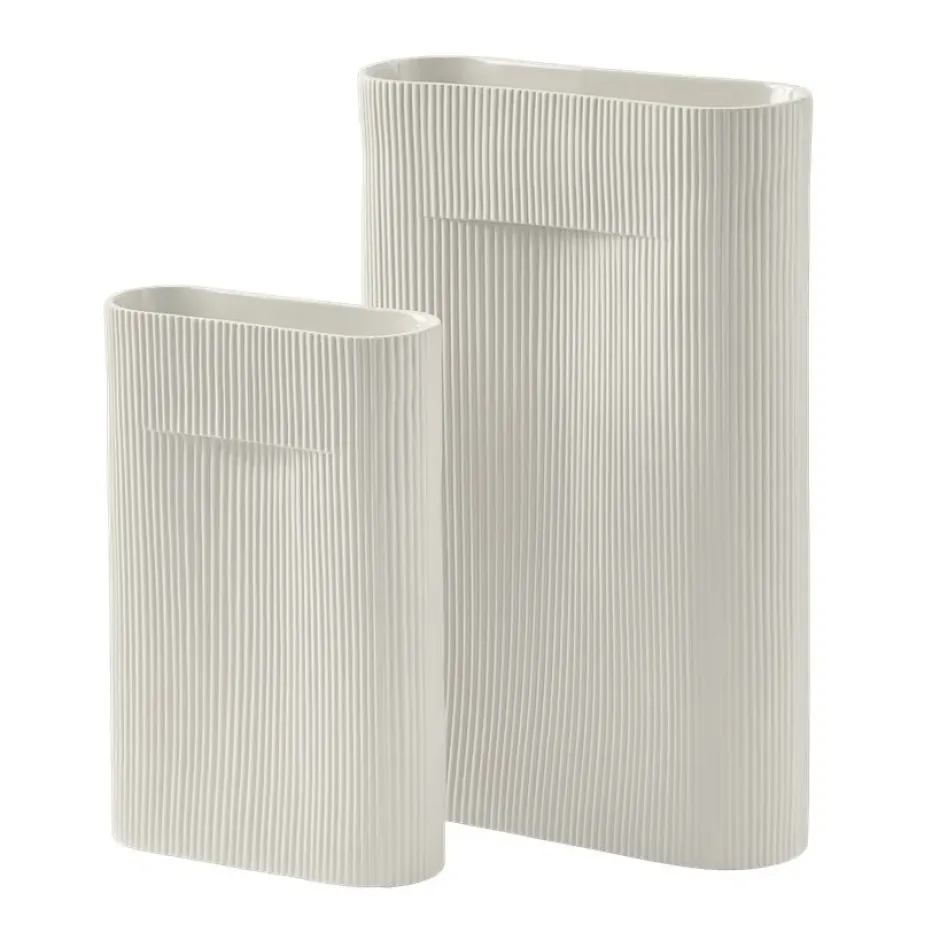 Ridge maljakko 48,5 cm, Off white