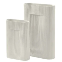 Ridge maljakko 35 cm, Off white