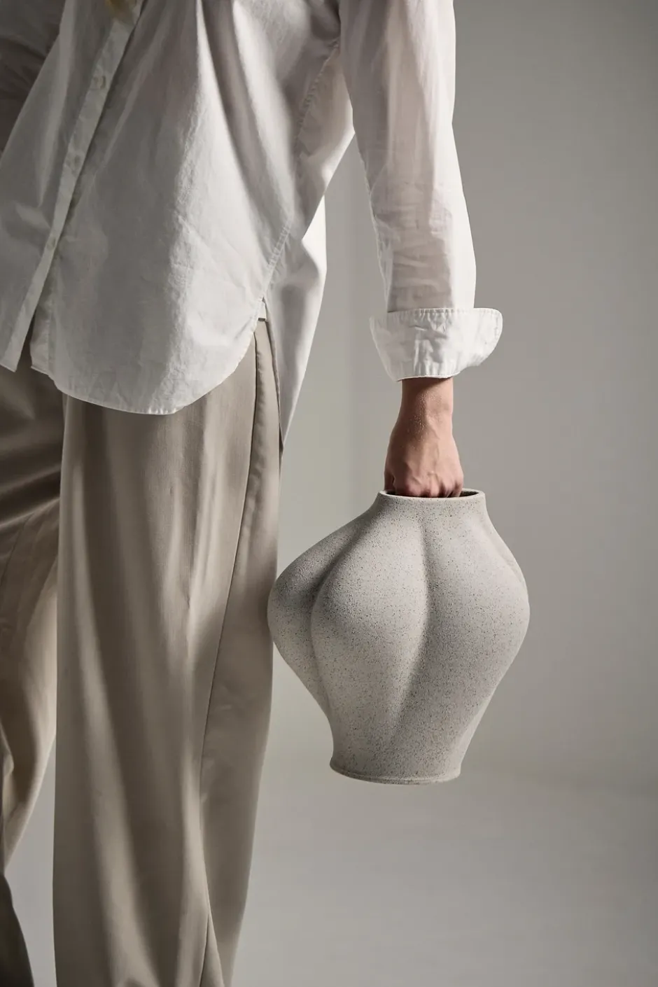 Saltare maljakko, Taupe, Ø13,8×30 cm