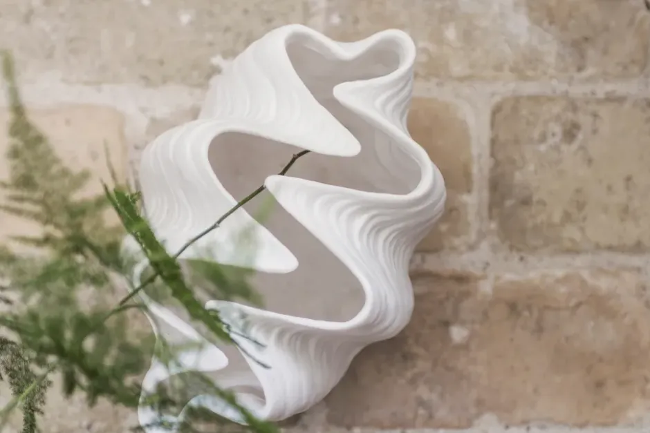 Shell-maljakko, Pieni, 22 cm, white