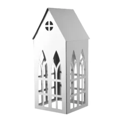 Sigrine house kynttilälyhty, Hopeanvärinen, 14x14xK33 cm