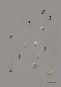Skiers juliste 50x70 cm, Harmaa