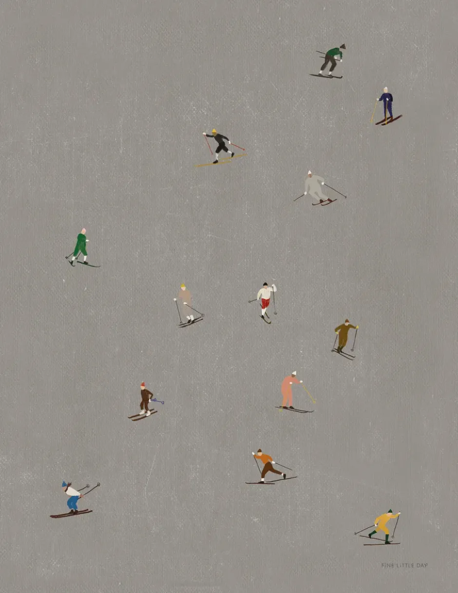 Skiers juliste 40x50 cm, Harmaa
