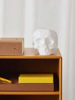 Skull kynttilälyhty 8,5 cm, Valkoinen