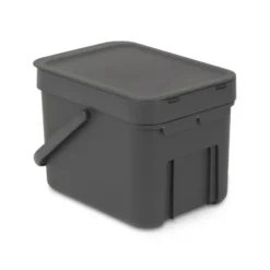 Sort & Go jäteastia 6 litraa, harmaa