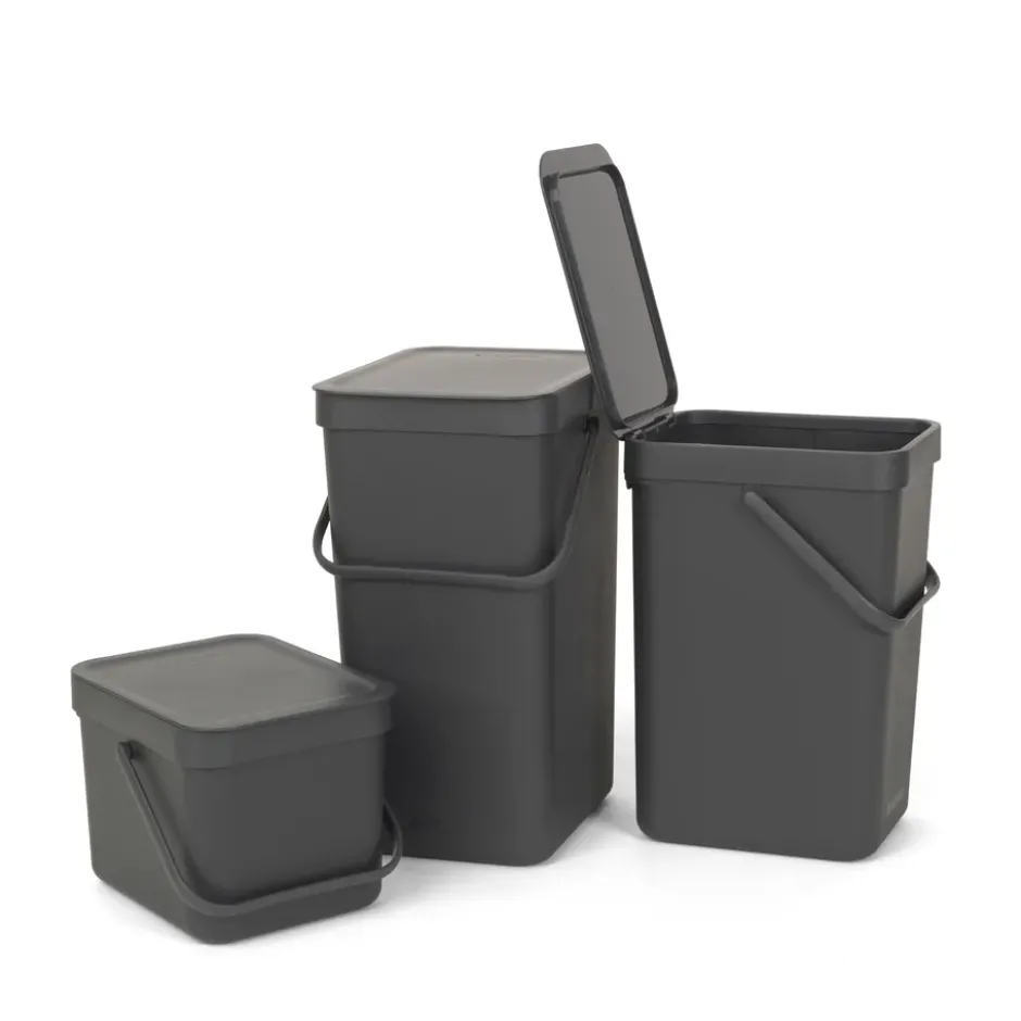 Sort & Go jäteastia 6 litraa, harmaa