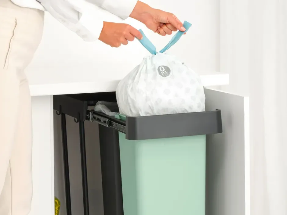 Sort&Go Sisäänrakennettavat ämpärit, 2x30 L, Tummanharmaa