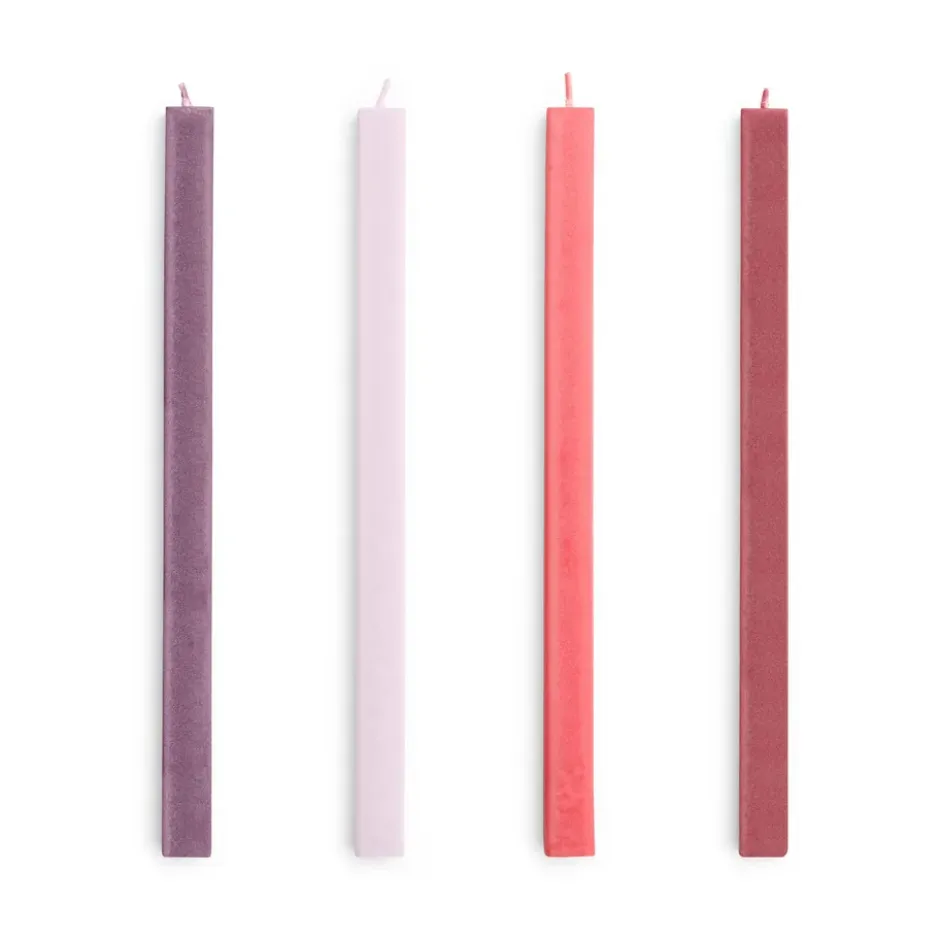 Square Candle kynttilä mix 4-pack, Reds-bordeaux.