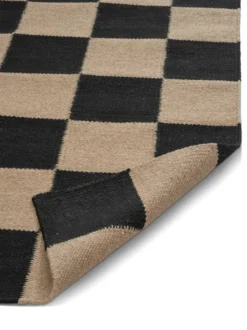 Square käytävämatto, Musta–luonnollinen, 80×240 cm