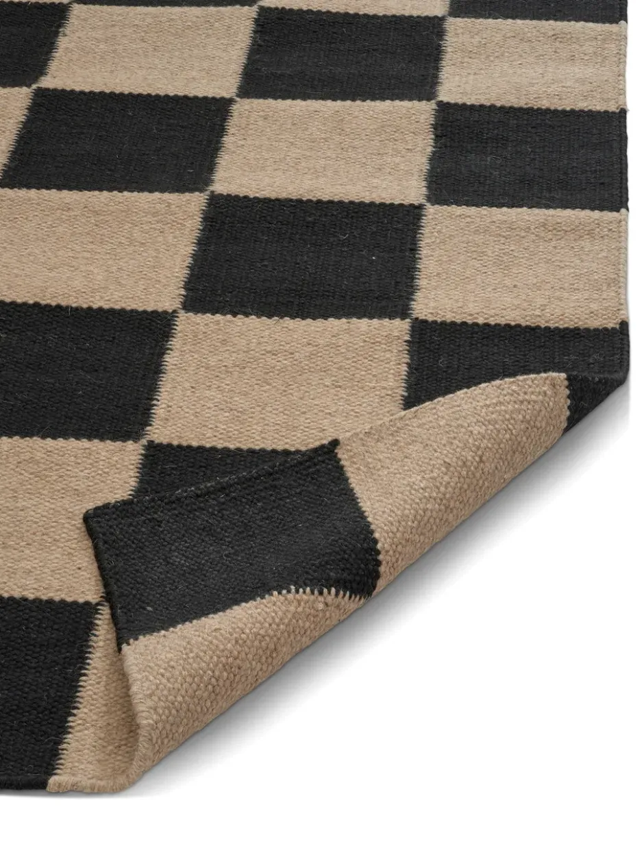 Square käytävämatto, Musta–luonnollinen, 80×240 cm
