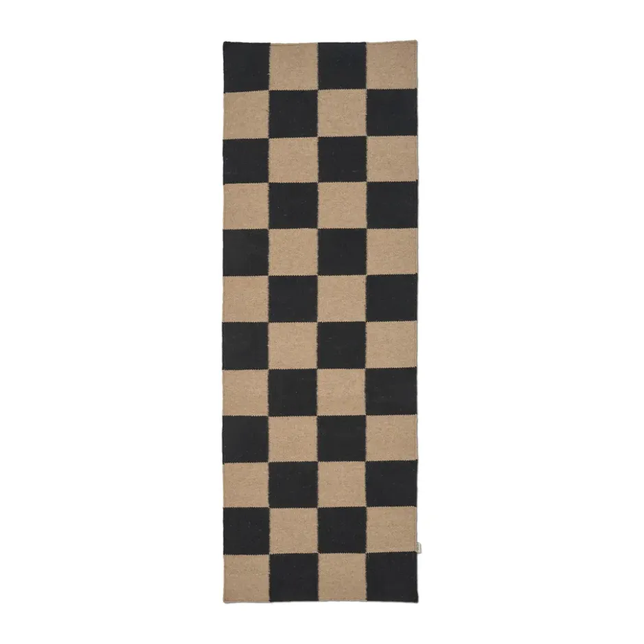 Square käytävämatto, Musta–luonnollinen, 80×240 cm