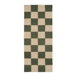 Square käytävämatto, Vihreä-luonnollinen, 80x240 cm