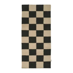 Squares käytävämatto, Black-natural, 80x200 cm