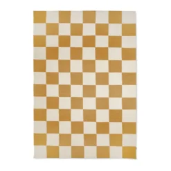 Squares matto, White-yellow, 200x300 cm