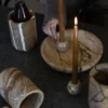 Sten kynttilänjalka Ø6 cm, Ruskea metsämarble