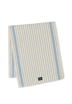 Striped juuttimatto 250x50 cm, Luonnonvalkoinen-sininen