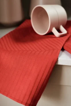 Stripes keittiöpyyhe 47x70 cm 2-pack, Punainen