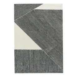 Stripes-villamatto, luonnonvalkoinen, 170x240 cm