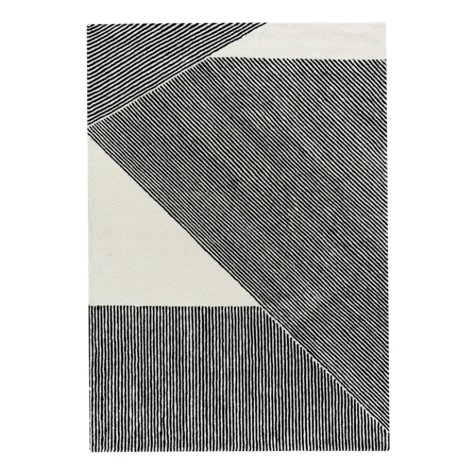 Stripes-villamatto, luonnonvalkoinen, 170x240 cm