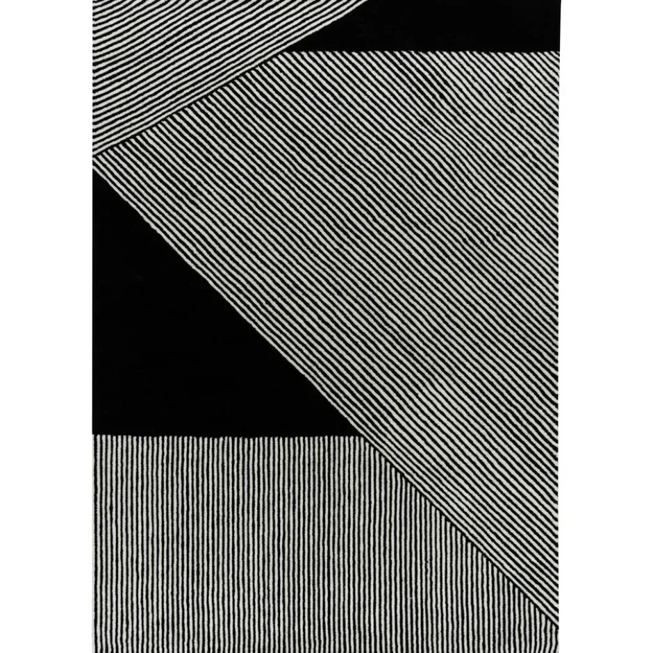Stripes-villamatto, musta, 200x300 cm