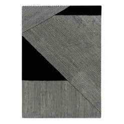 Stripes-villamatto, musta, 170x240 cm